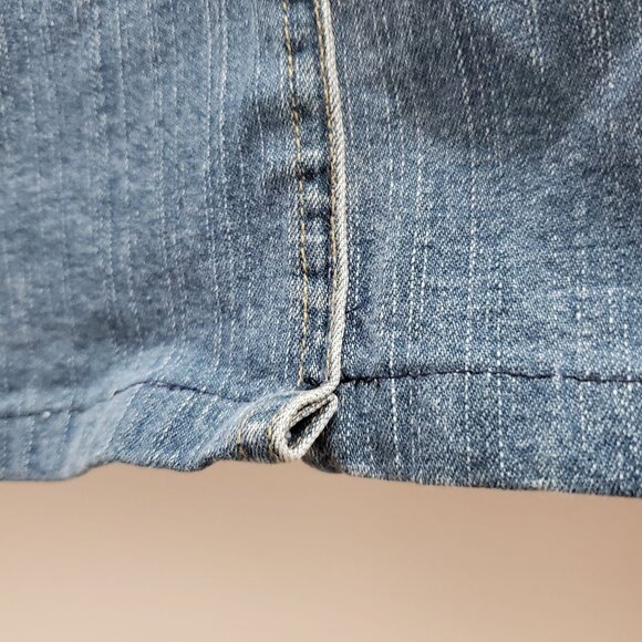 Ruff Hewn Women's Medium Wash Distressed Denim Maxi Long Pencil Jean Skirt Sz 10 - Picture 7 of 8